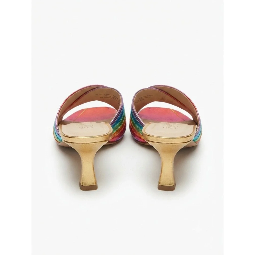 Seychelles Fleet Metallic Rainbow Slip On Sandals Size 9